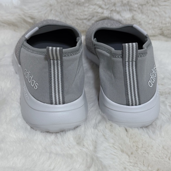 Adidas Cloudfoam Lite Walking Slip On Shoes Gray White Slip-On Sneakers Size 9.5 - Picture 4 of 11